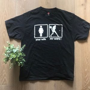 Funny T shirt wife tennis player. Hanes Large